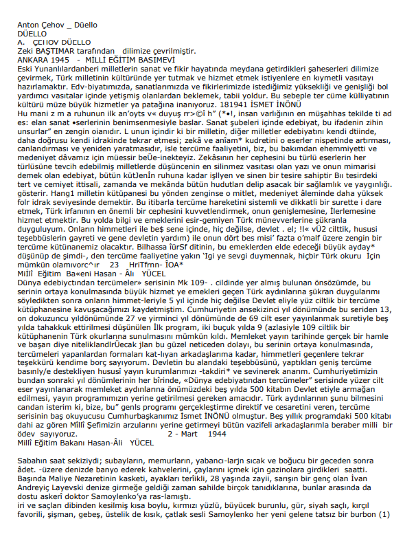 Düello PDF - Anton Çehov