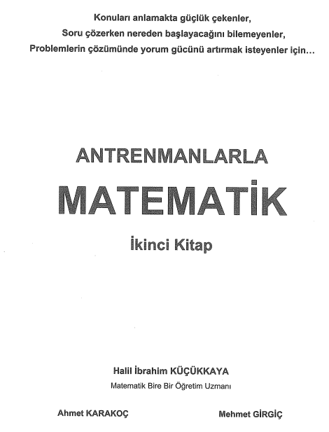 Antrenmanlarla Matematik 2. Kitap PDF - Halil İbrahim Küçükkaya