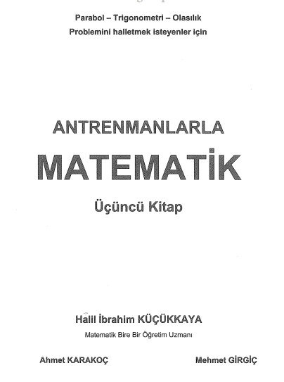 Antrenmanlarla Matematik 3. Kitap PDF - Halil İbrahim Küçükkaya