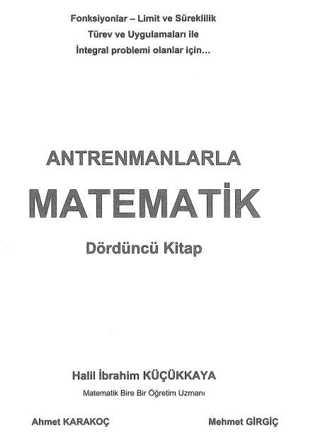 Antrenmanlarla Matematik 4. Kitap PDF - Halil İbrahim Küçükkaya