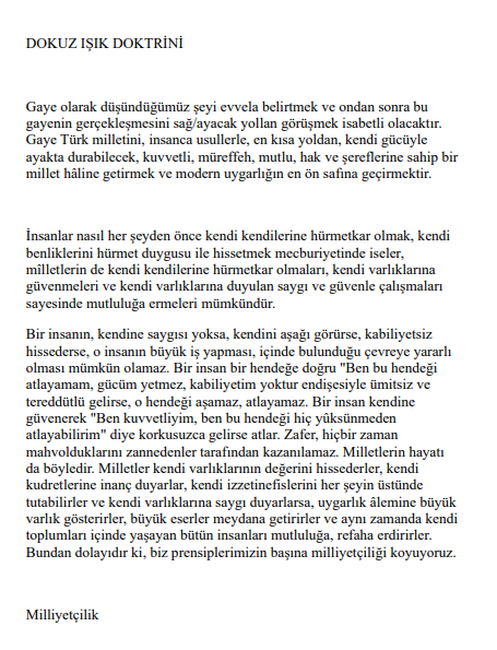 9 Işık Doktrini PDF | Alparslan Türkeş