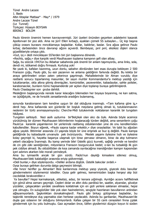 Tünel PDF – Andre Lacaze