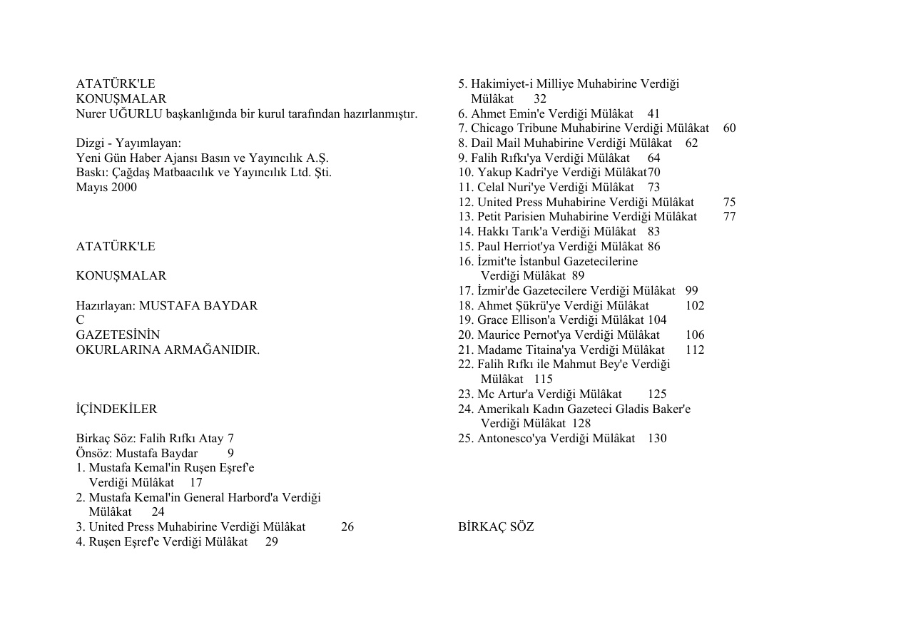 ATATÜRK’LE KONUŞMALAR PDF – Mustafa Kemal Atatürk (Derleyen: Kolektif)
