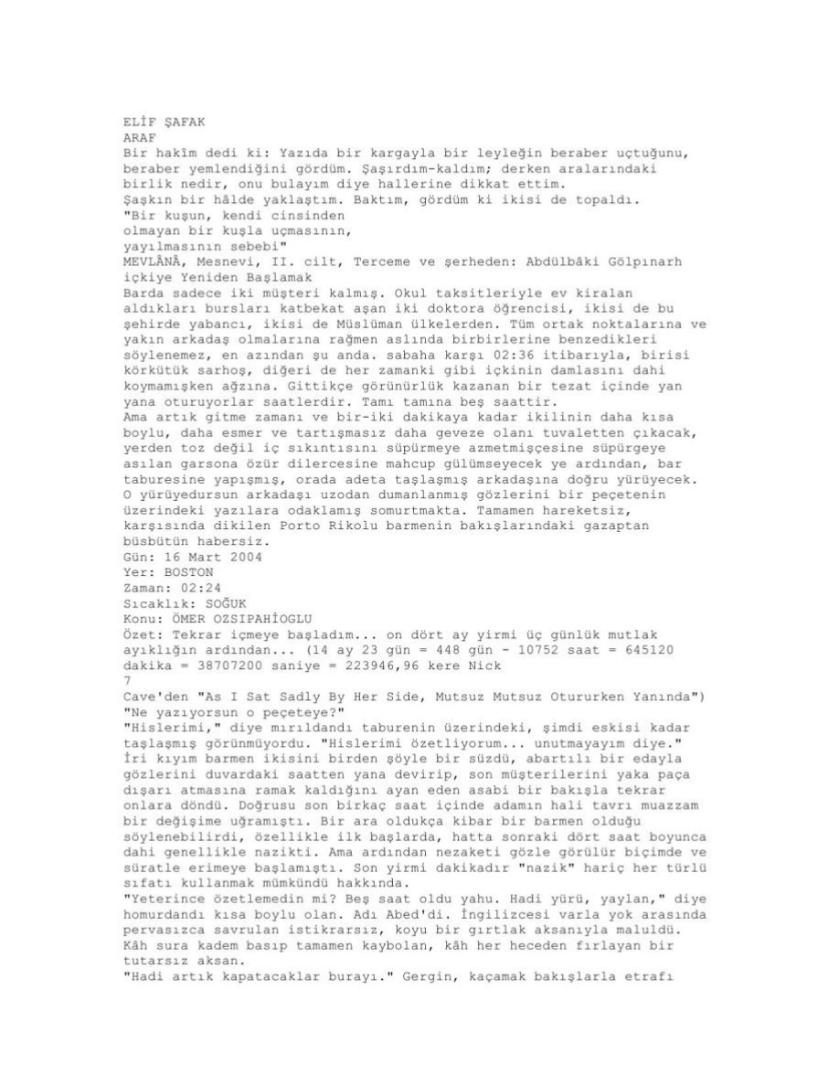 Araf PDF – Elif Şafak