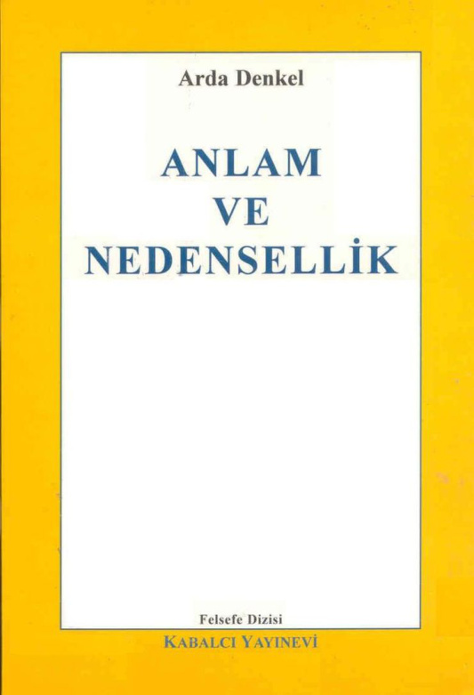 Anlam ve Nedensellik PDF – Arda Denkel