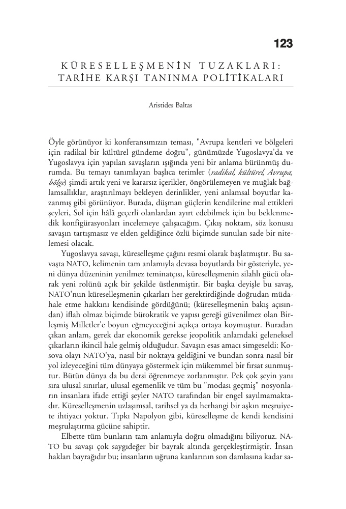 Küreselleşmenin Tuzakları PDF – Aristides Baltas