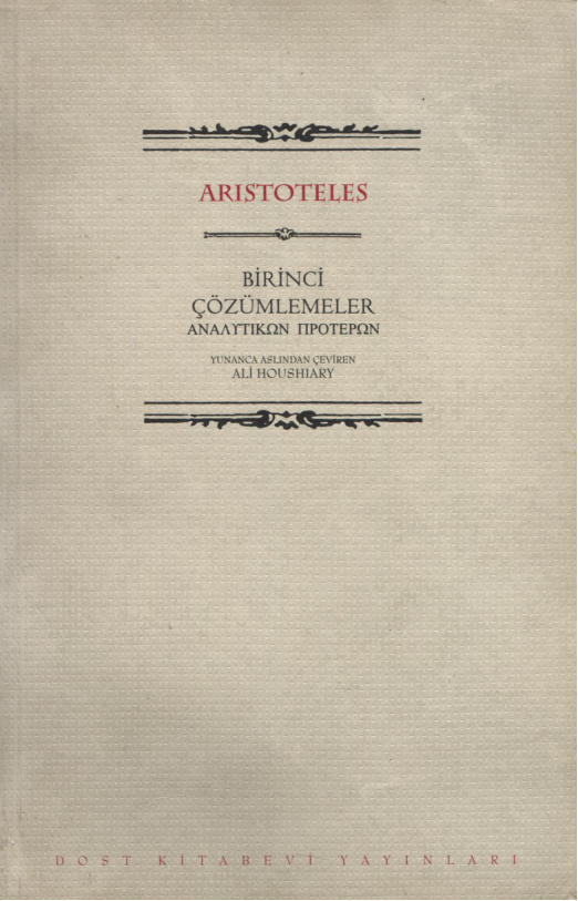 Birinci Çözümlemeler PDF - Aristoteles 9 Birinci Çözümlemeler PDF – Aristoteles