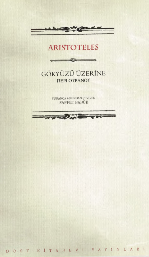 Gökyüzü Üzerine PDF - Aristoteles 6 Gökyüzü Üzerine PDF – Aristoteles
