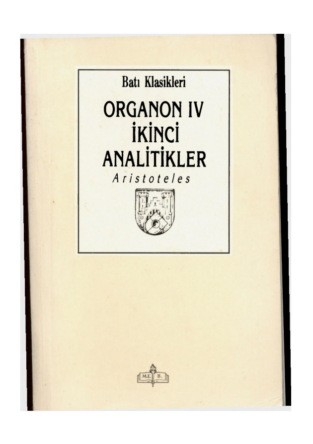 Organon 4 İkinci Analitikler PDF – Aristoteles