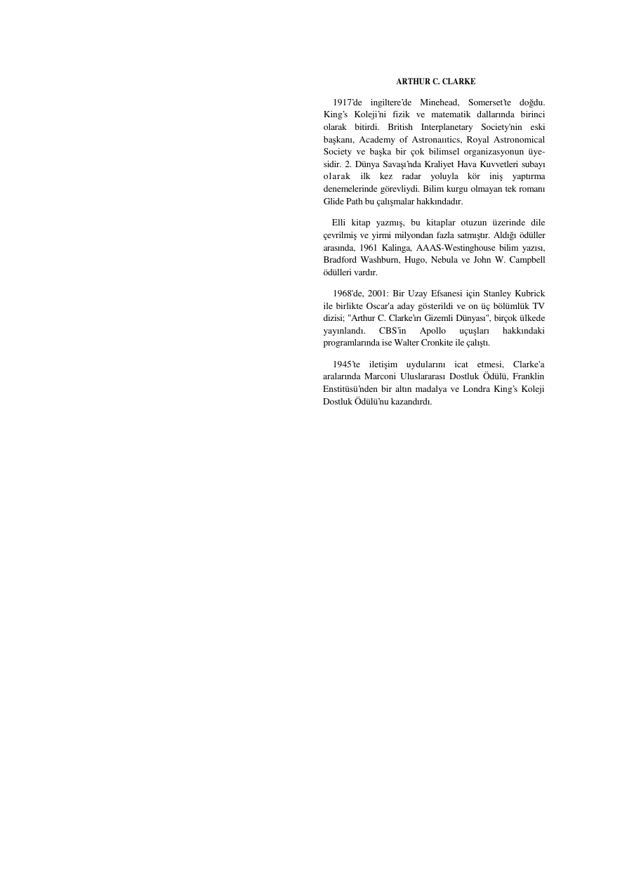 2001: Bir Uzay Efsanesi PDF – Arthur C. Clarke