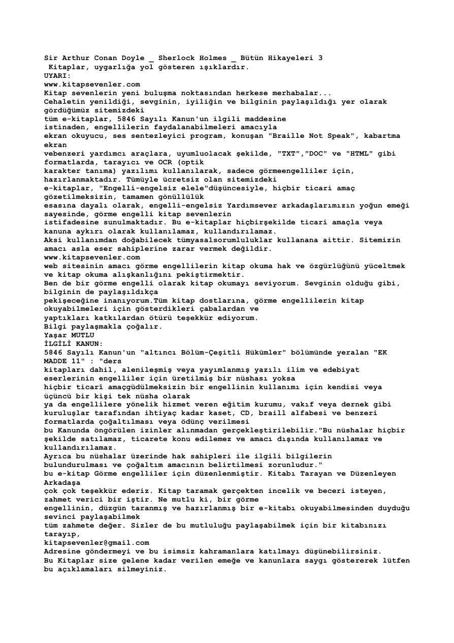 Sherlock Holmes Bütün Hikayeleri 3 PDF - Arthur Conan Doyle 12 Sherlock Holmes Bütün Hikayeleri 3 PDF – Arthur Conan Doyle