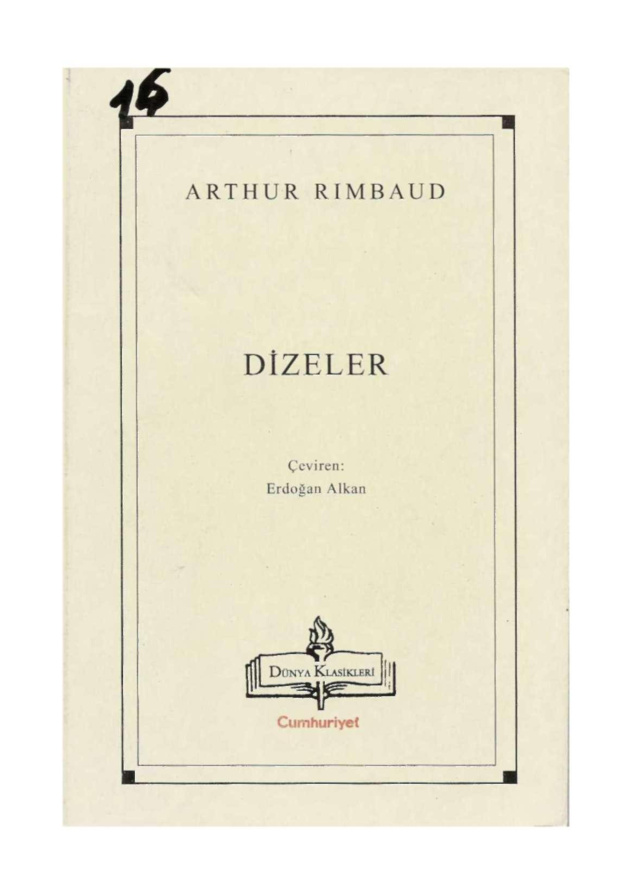 Dizeler PDF – Arthur Rimbaud