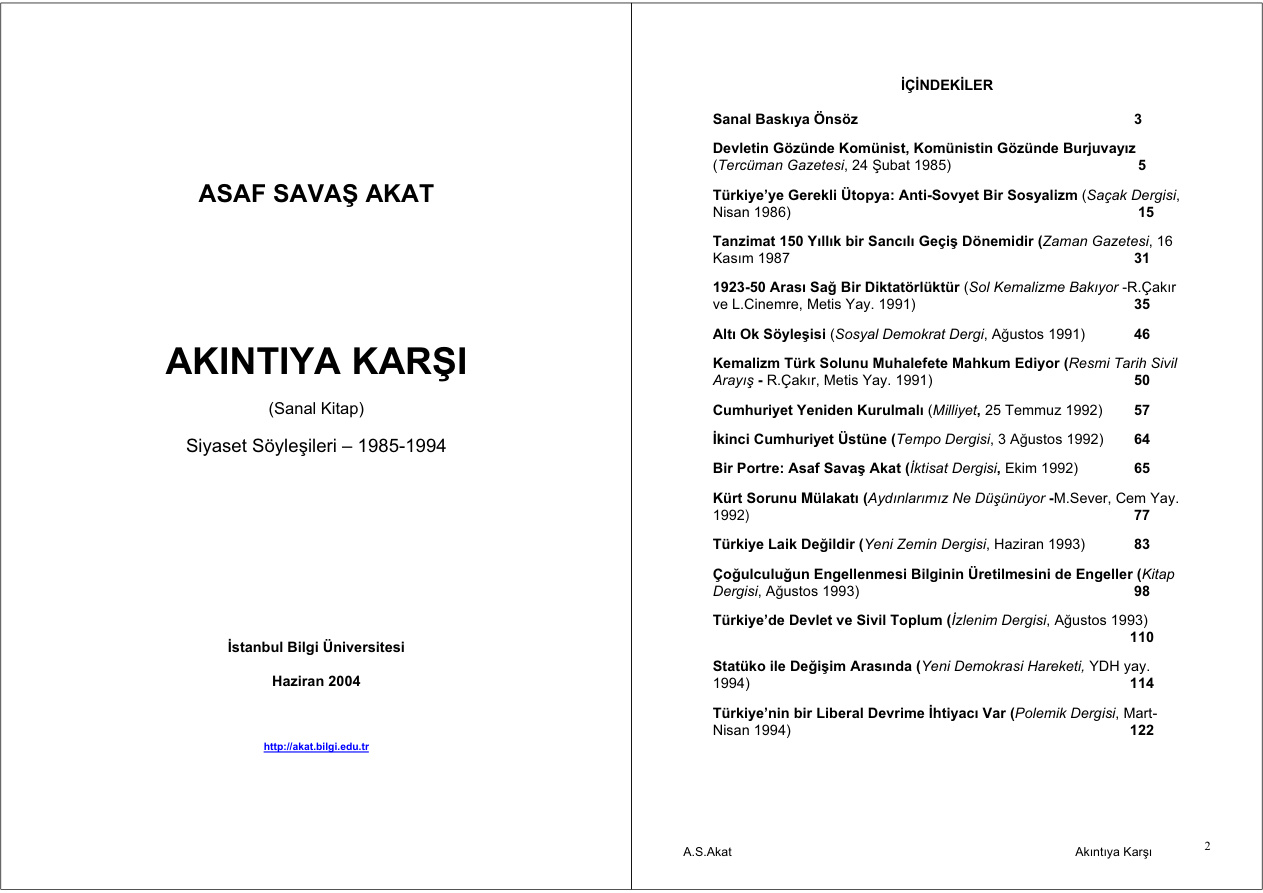 Akıntıya Karşı PDF – Asaf Savaş Akat