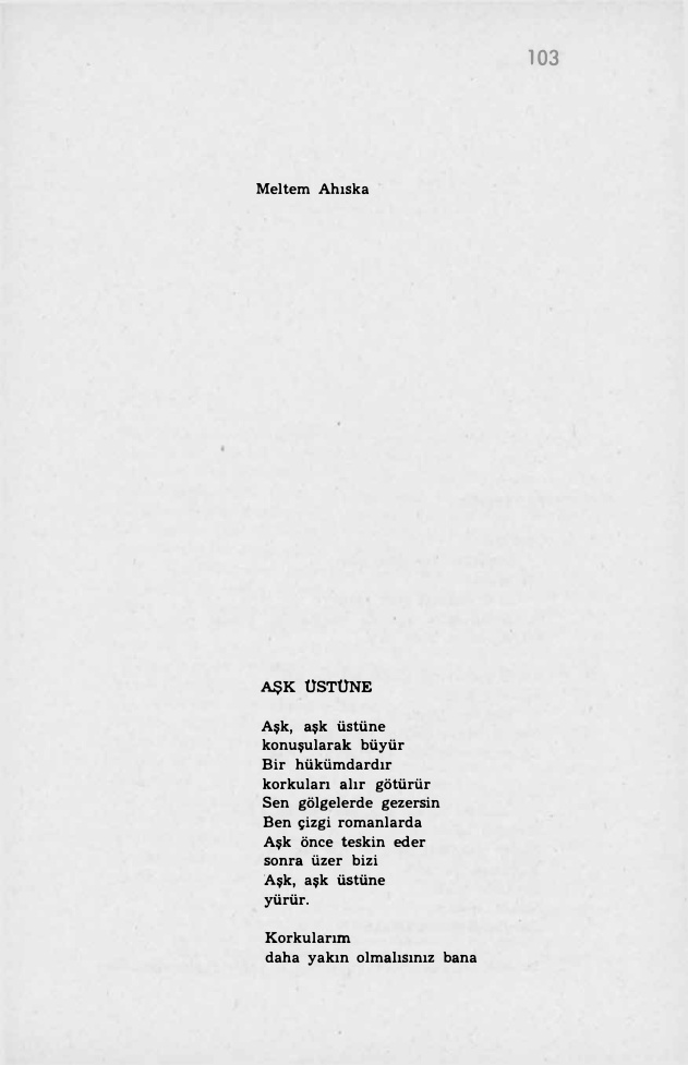 Aşk Üstüne Tartışma PDF – Meltem Ahıska