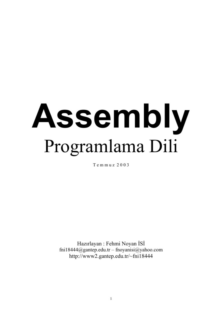 Assembly Programlama Dili PDF - Donovan J. Moore 10 Assembly programlama dili Kitap Kapağı