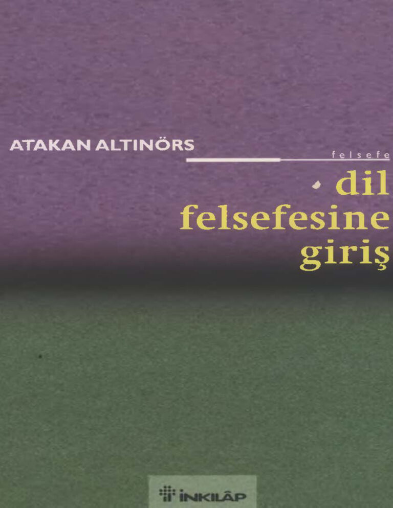 Atakan Altınörs Dil Felsefesine Giriş Kitap Kapağı
