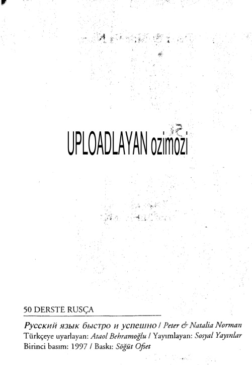 50 Derste Rusça Kitabı PDF – Ataol Behramoğlu