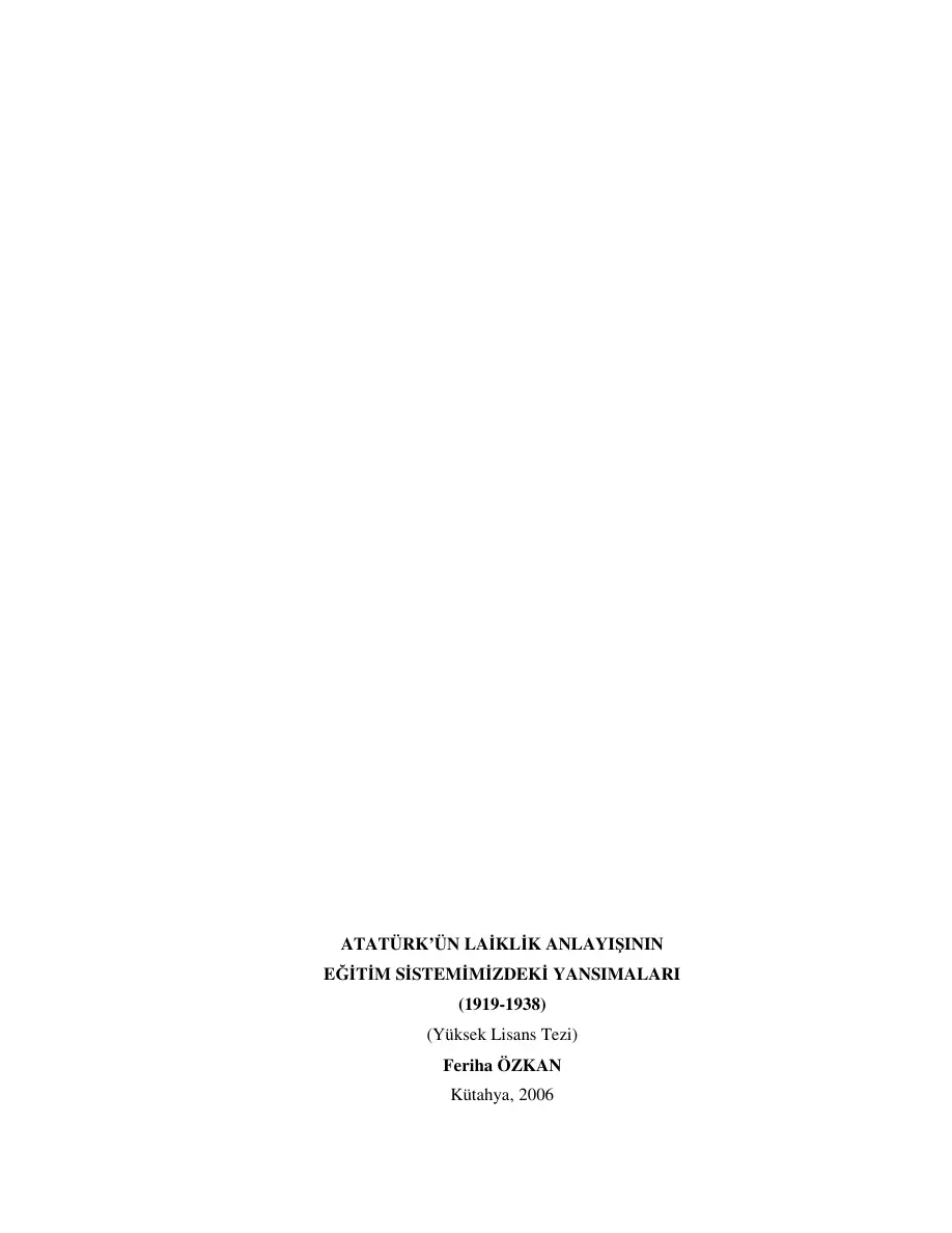 Atatürk’ün Laiklik Anlayışının Eğitim Sistemimizdeki Yansımaları PDF – Kolektif / Akademik Araştırma
