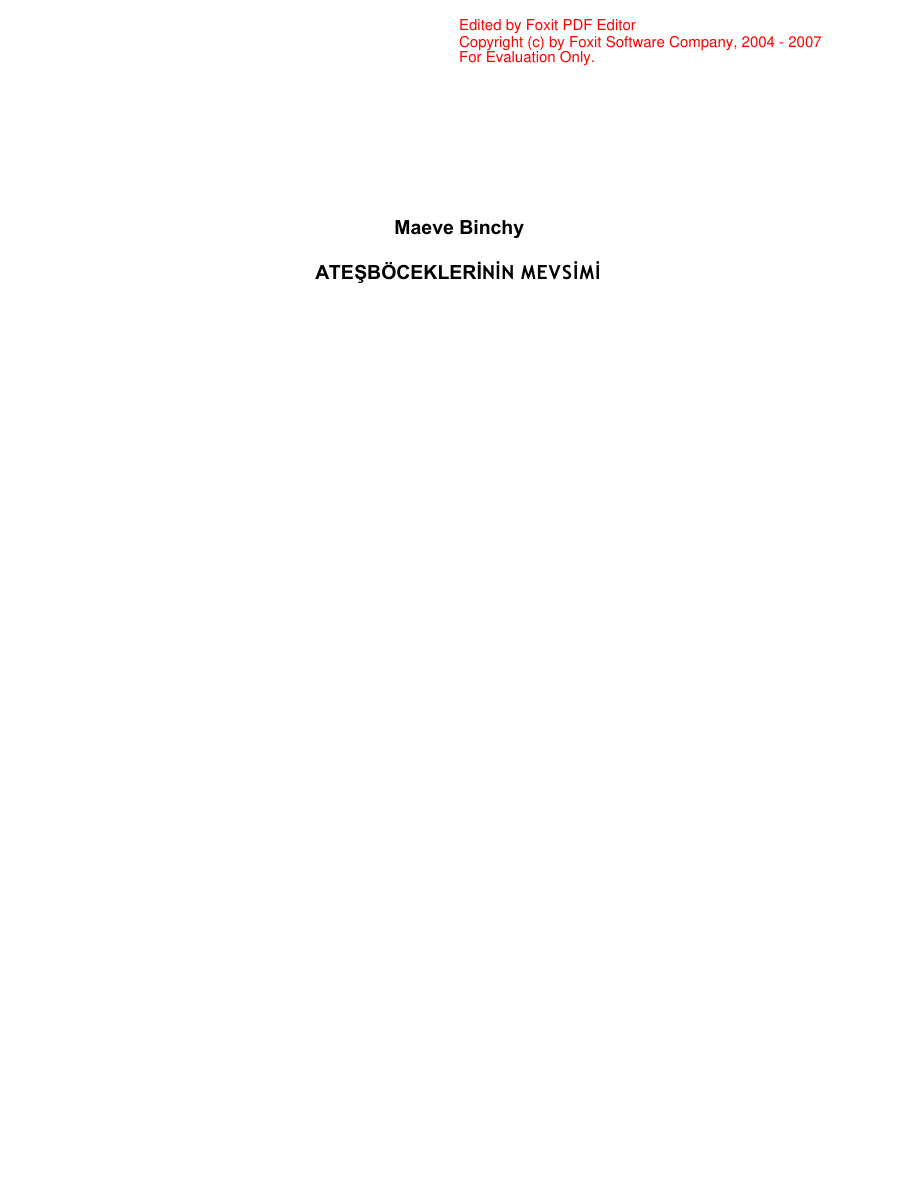 Ateşböceklerinin Mevsimi PDF – Maeve Binchy