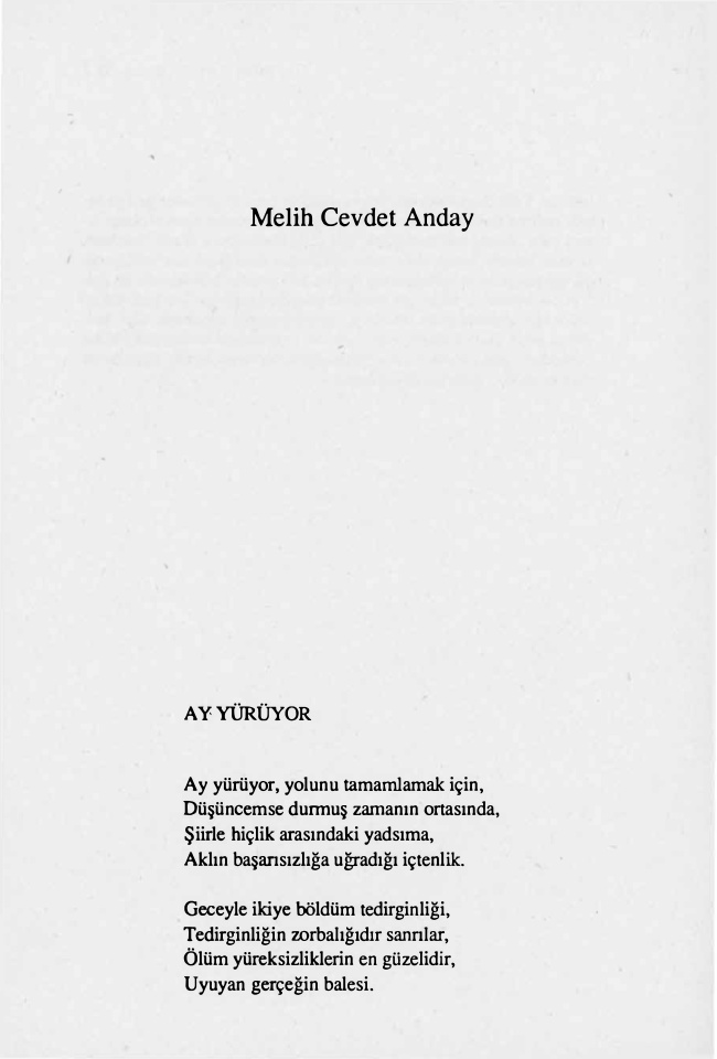 Ay Yürüyor PDF – Melih Cevdet Anday