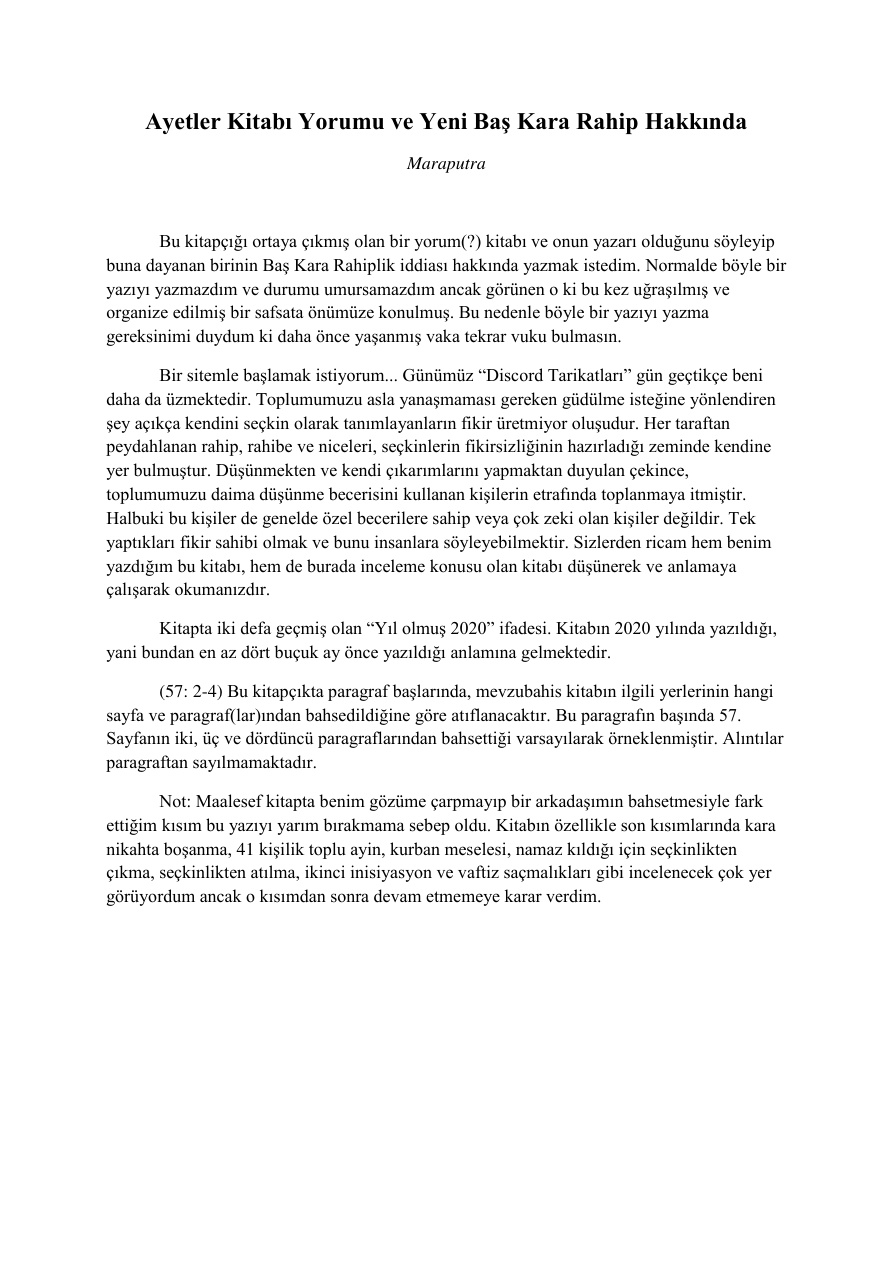 Ayetler Kitabı Yorumu ve Yeni Başlayanlar İçin Kara Rahip PDF – Kolektif / Ezoterik Araştırmalar