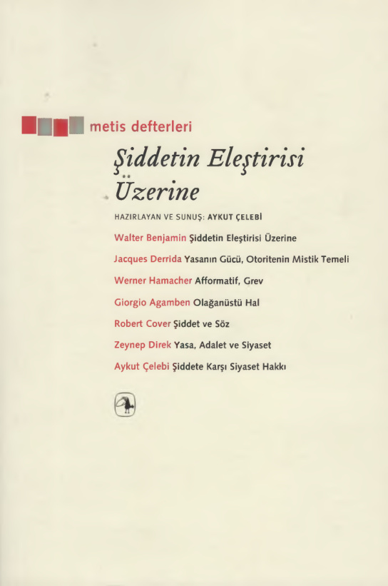 Şiddetin Eleştirisi Üzerine PDF – Aykut Çelebi