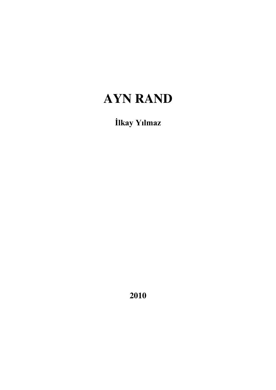 Ayn Rand Biyografi PDF – Kolektif