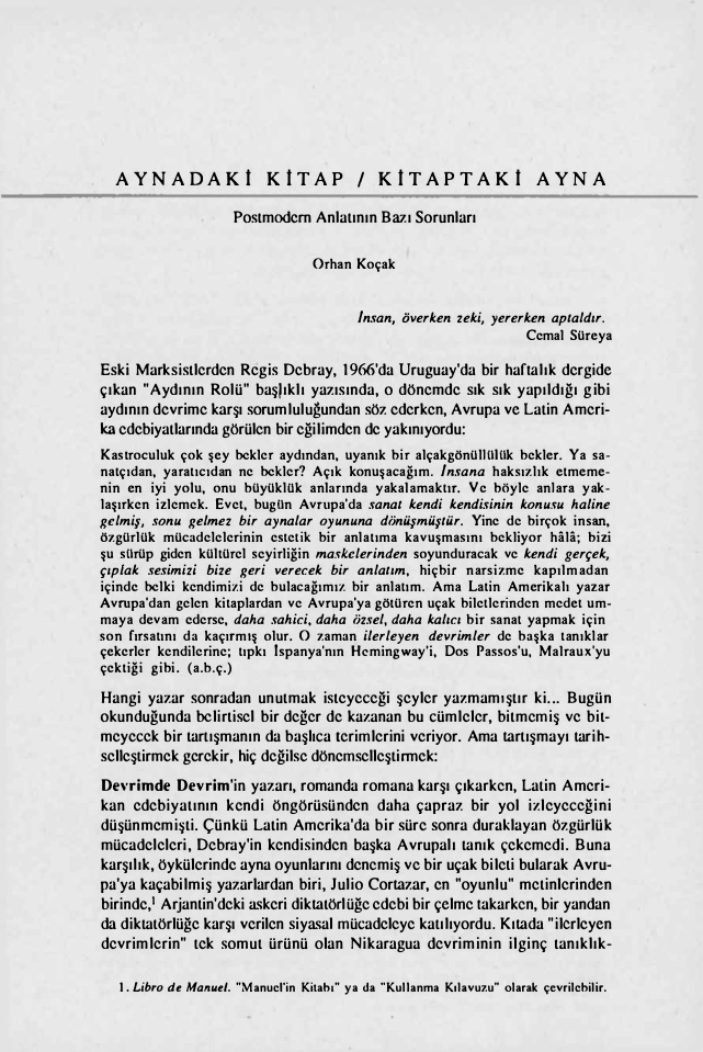 Aynadaki Kitap Kitaptaki Ayna PDF – Orhan Koçak