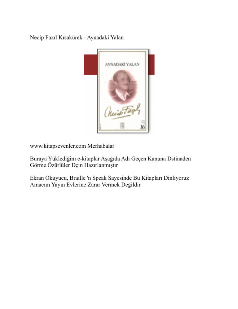 Aynadaki Yalan Kitap Kapağı