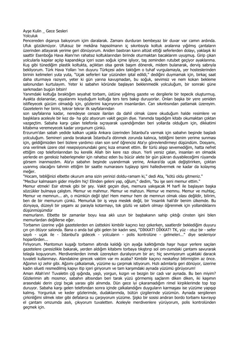 Ayse Kulin Gece Sesleri Kitap Kapağı