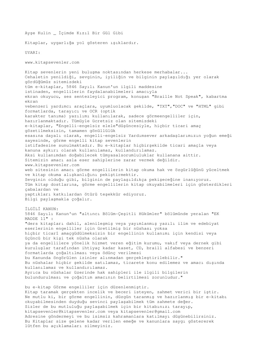 İçimde Kızıl Bir Gül Gibi PDF – Ayşe Kulin