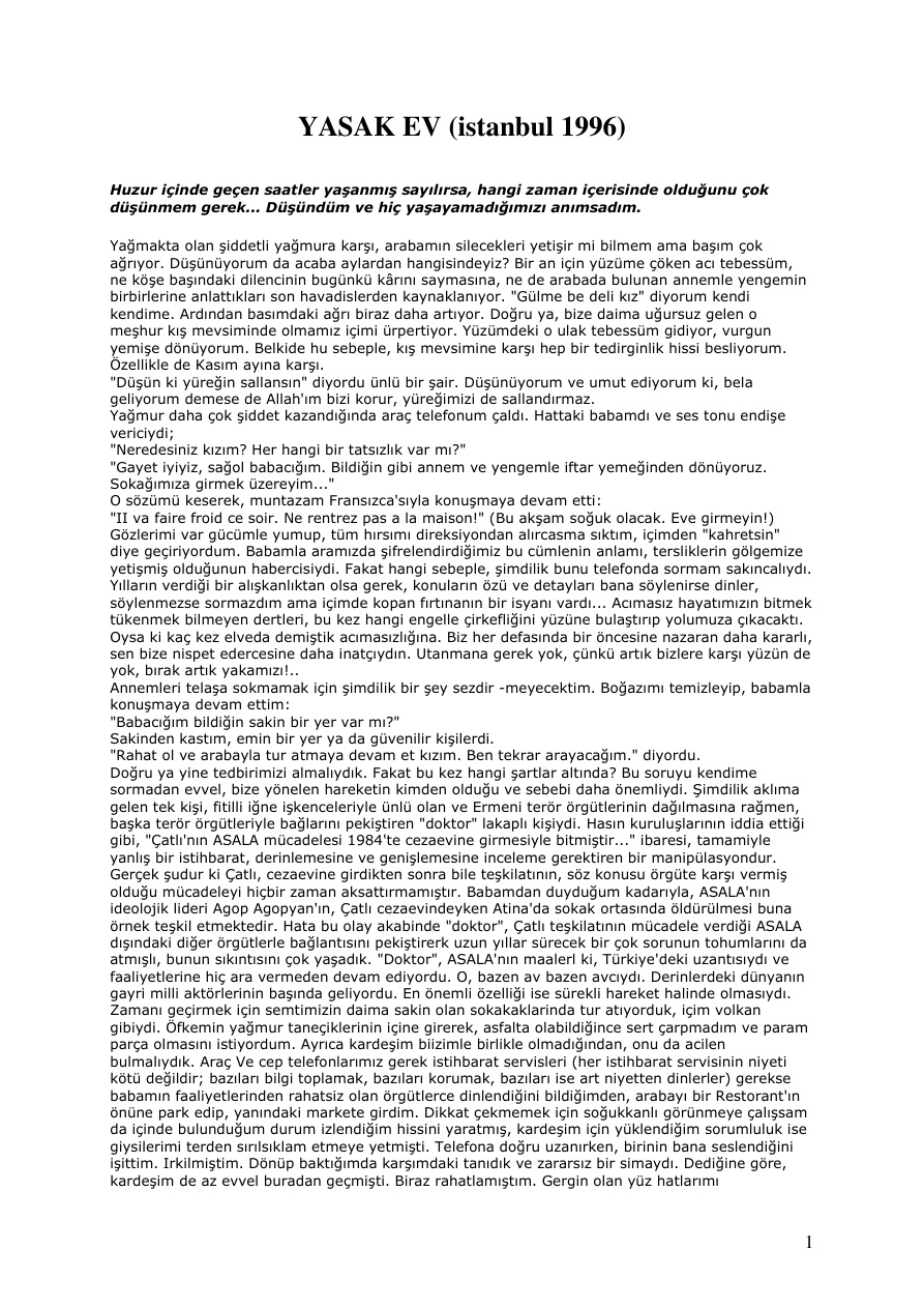 Babam Çatlı PDF – Gökçen Çatlı