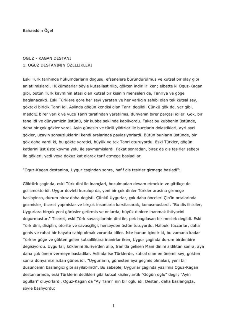 Bahaeddin Ögel Oğuz Kaan Destanı Kitap Kapağı