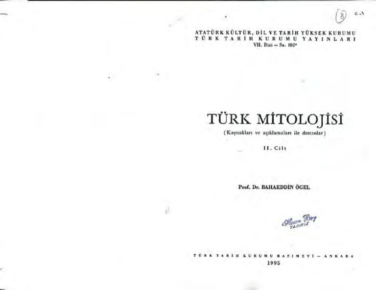 Bahaeddin Ögel Türk Mitolojisi Cilt 2 Kitap Kapağı