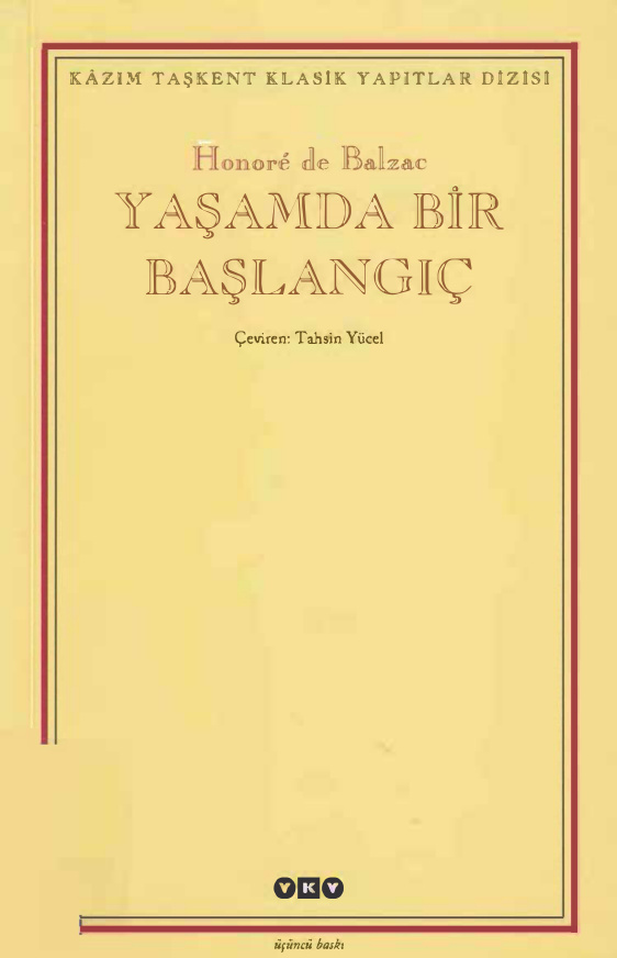 Yaşamda Bir Başlangıç PDF – Honoré de Balzac