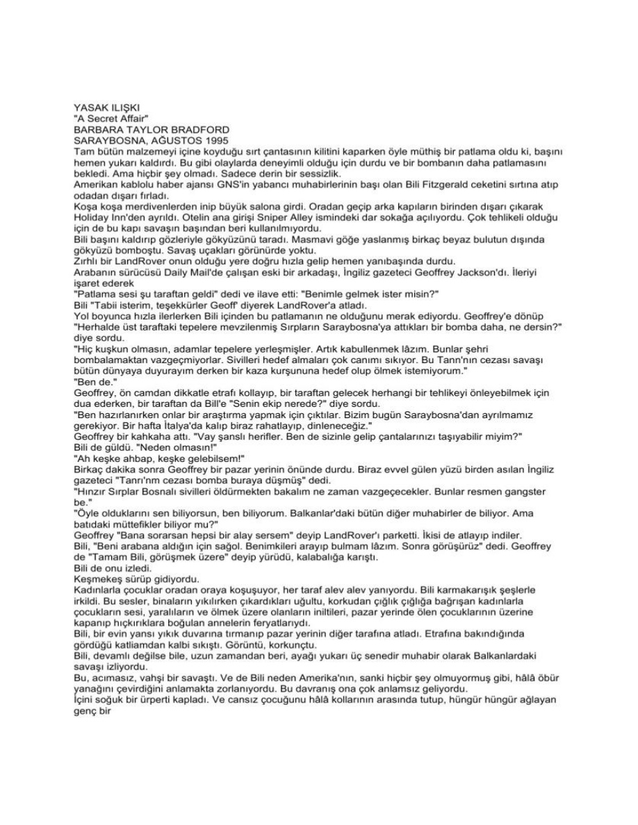 Yasak İlişki PDF – Barbara Taylor