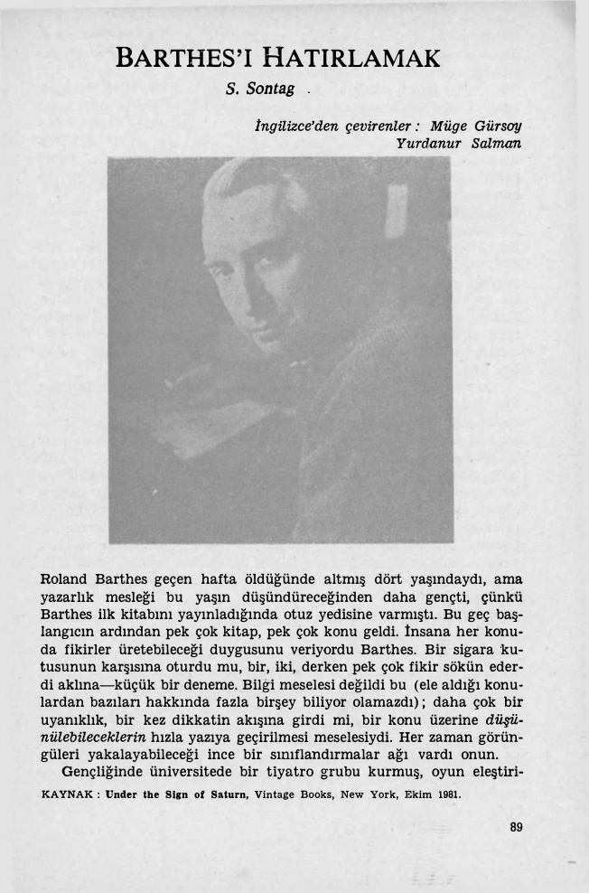 Barthes’i Hatırlamak PDF – Kolektif / İnceleme