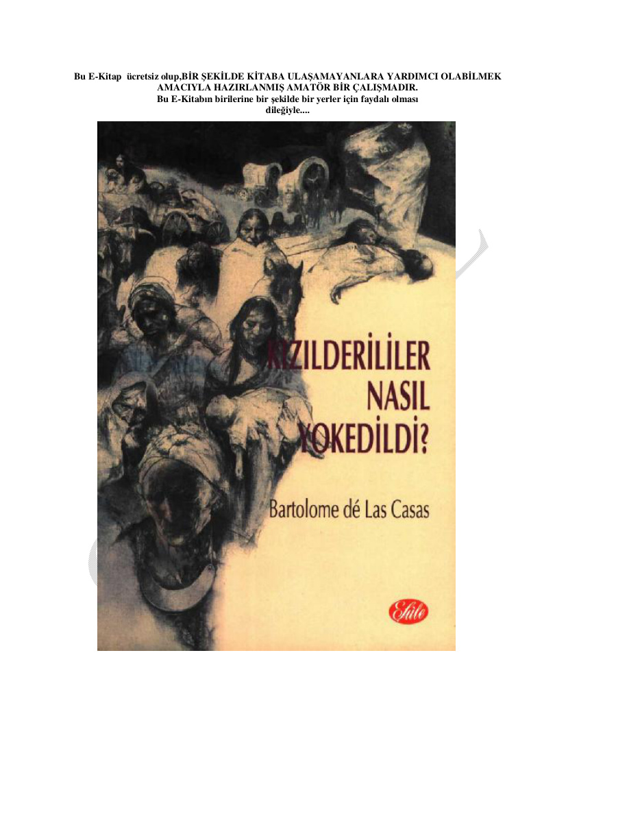 Kızılderililer Nasıl Yok Edildi? PDF – Bartolomé de las Casas