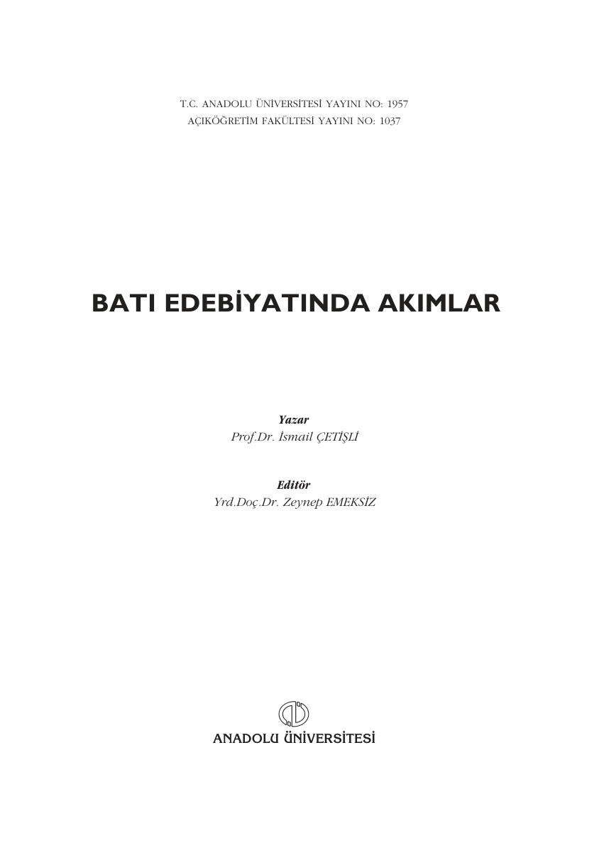 Batı Edebiyatında Akımlar 2 PDF – Kolektif / İnceleme