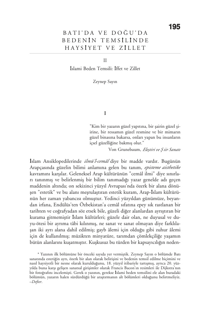 Batı’da ve Doğu’da Bedenin Temsilinde Haysiyet ve Zillet: II PDF – Kolektif / Sanat Tarihi