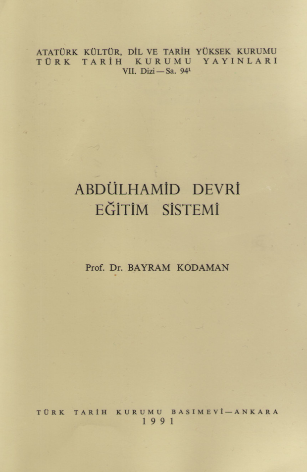 Abdülhamid Devri Eğitim Sistemi PDF – Bayram Kodaman
