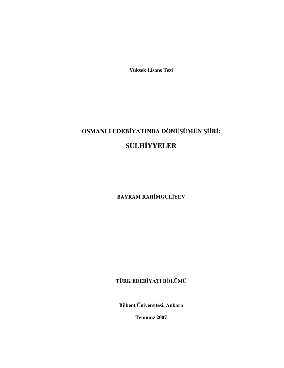 Osmanlı Edebiyatında Dönüşümün Şiiri: Sulhiyyeler PDF - Bayram Rahimguliyev 8 Osmanlı Edebiyatında Dönüşümün Şiiri: Sulhiyyeler PDF – Bayram Rahimguliyev