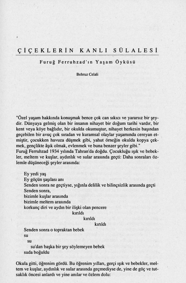 Çiçeklerin Kanlı Sülalesi: Furuğ Ferruhzad’ın Yaşam Öyküsü PDF – Behruz Celali