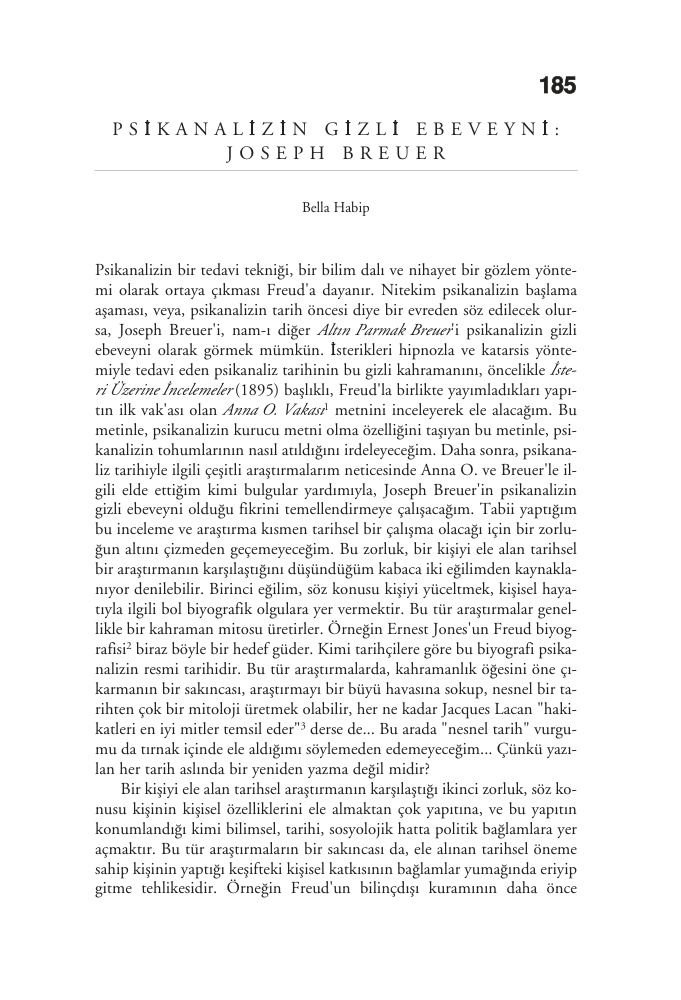 Psikanalizin Gizli Ebeveyni: Joseph Breuer PDF – Bella Habip