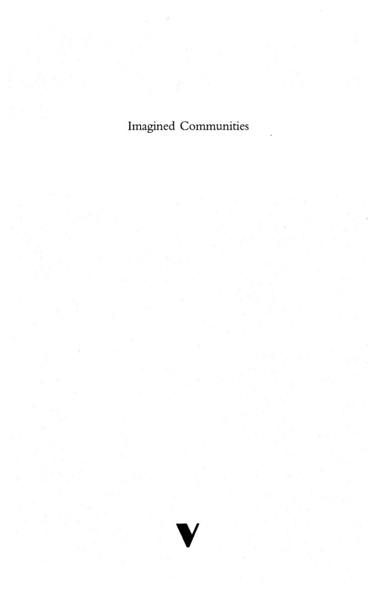 Benedict Anderson Imagined Communities; Reflections on the Origin and Spread of Nationalism Kitap Kapağı