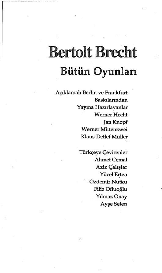 Bütün Oyunları: Cilt 4 PDF – Bertolt Brecht