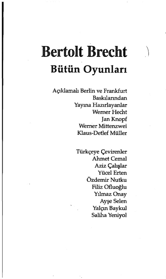 Bütün Oyunları: Cilt 5 PDF – Bertolt Brecht
