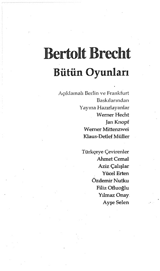 Bütün Oyunları: Cilt 6 PDF – Bertolt Brecht