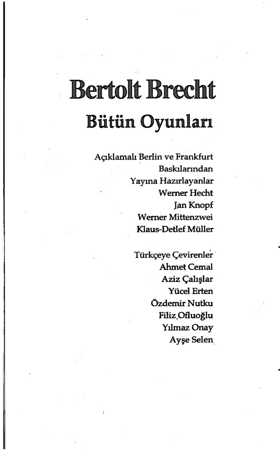 Bütün Oyunları: Cilt 9 PDF – Bertolt Brecht