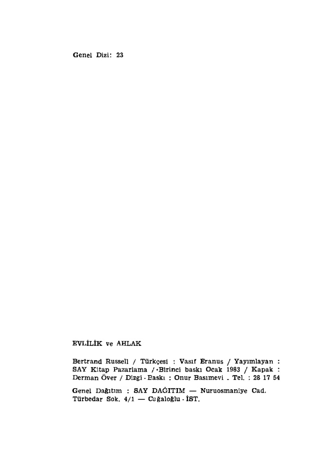 Evlilik ve Ahlak PDF – Bertrand Russell